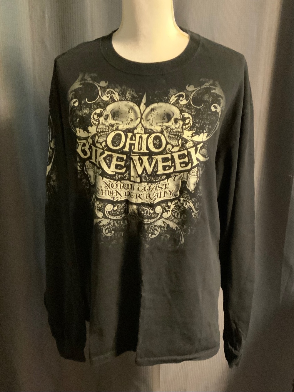 Ohio Bike Week Graphic Black Long-Sleeve Tee